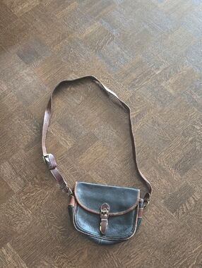 Classic Small Roots Leather Crossbody Bag in Brown and Dark Brown